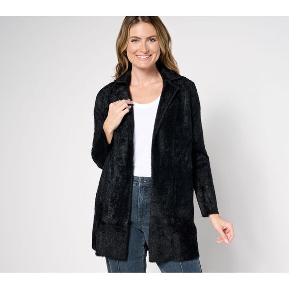Liverpool Los Angeles Women's Jacket Sz XL Open-Front Coatigan Black A663763 - Picture 1 of 4
